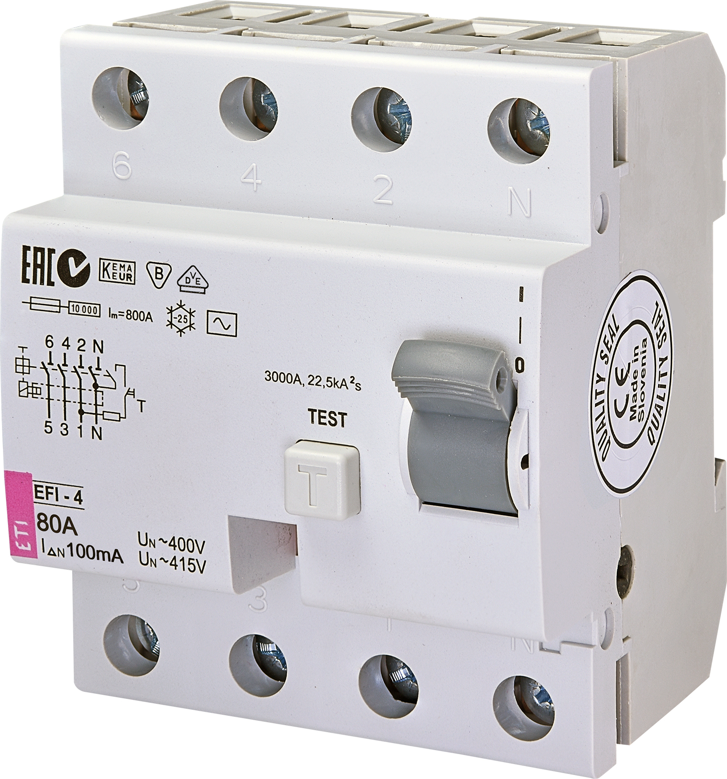Chránič čtyřpolový ETI 002063145 EFI-4 AC 80/0,1