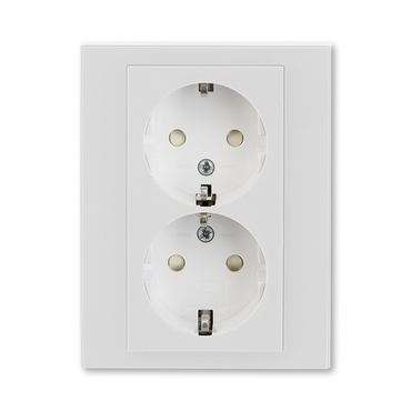 ABB 5522H-C03457 16 Zásuvka dvojnásobná s ochrannými kontakty (podle DIN), s clonkami, bš. 27-Jiné s