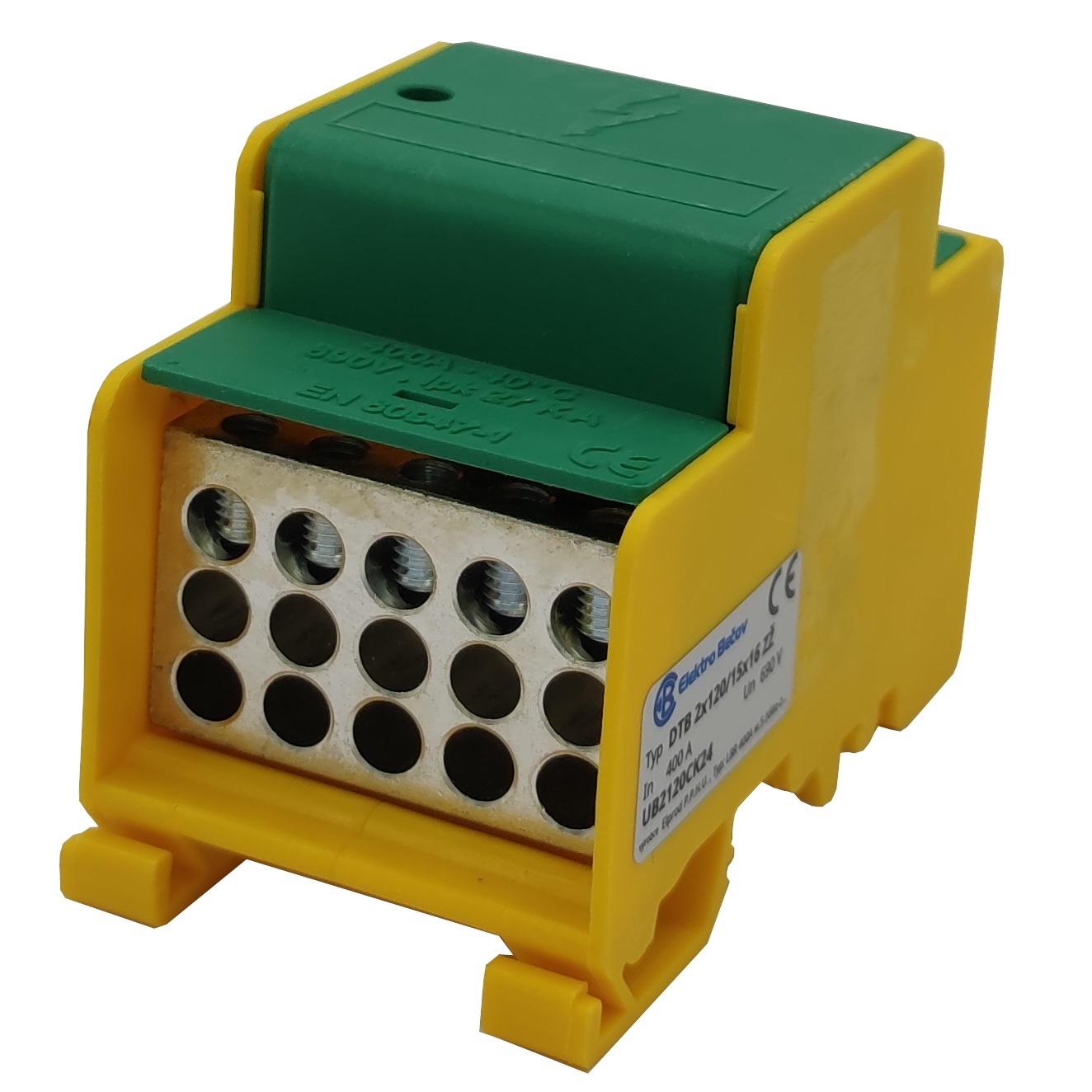 BEČOV UB2120CK24 Distribuční blok DTB 2x120/15x16 žluto-zelený