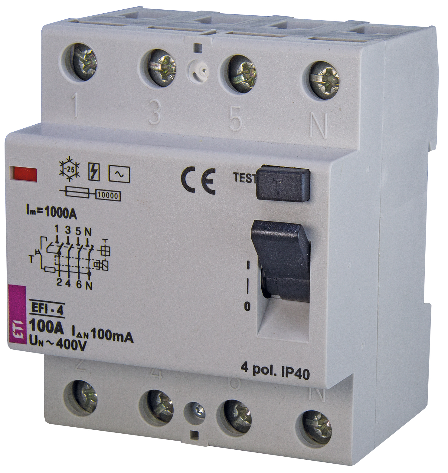 Chránič čtyřpolový ETI 002062153 EFI-4 AC 100/0,1