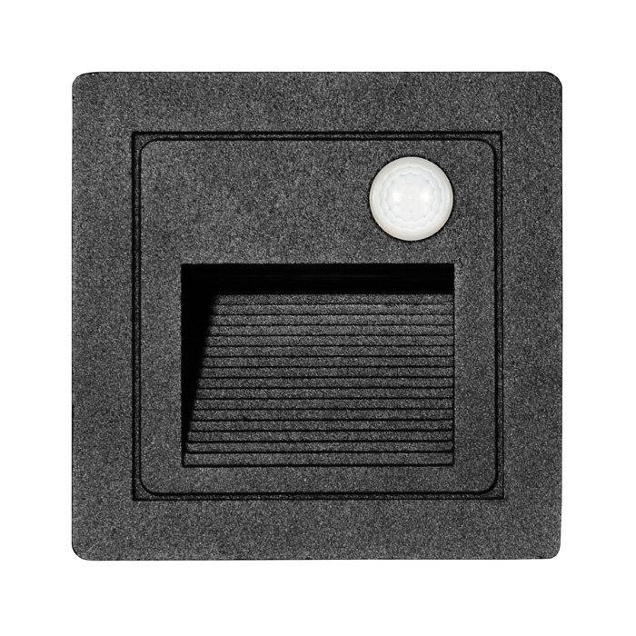 Svítidlo venkovní ECOPLANET STEP 2 3W, 270lm, 4000K, IP54, senzor, černá