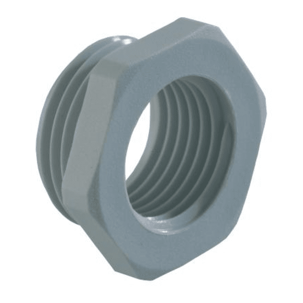 SCHM AG-3436.29 Redukce plastová, světle šedá, šestihranná, Pg36 / Pg29