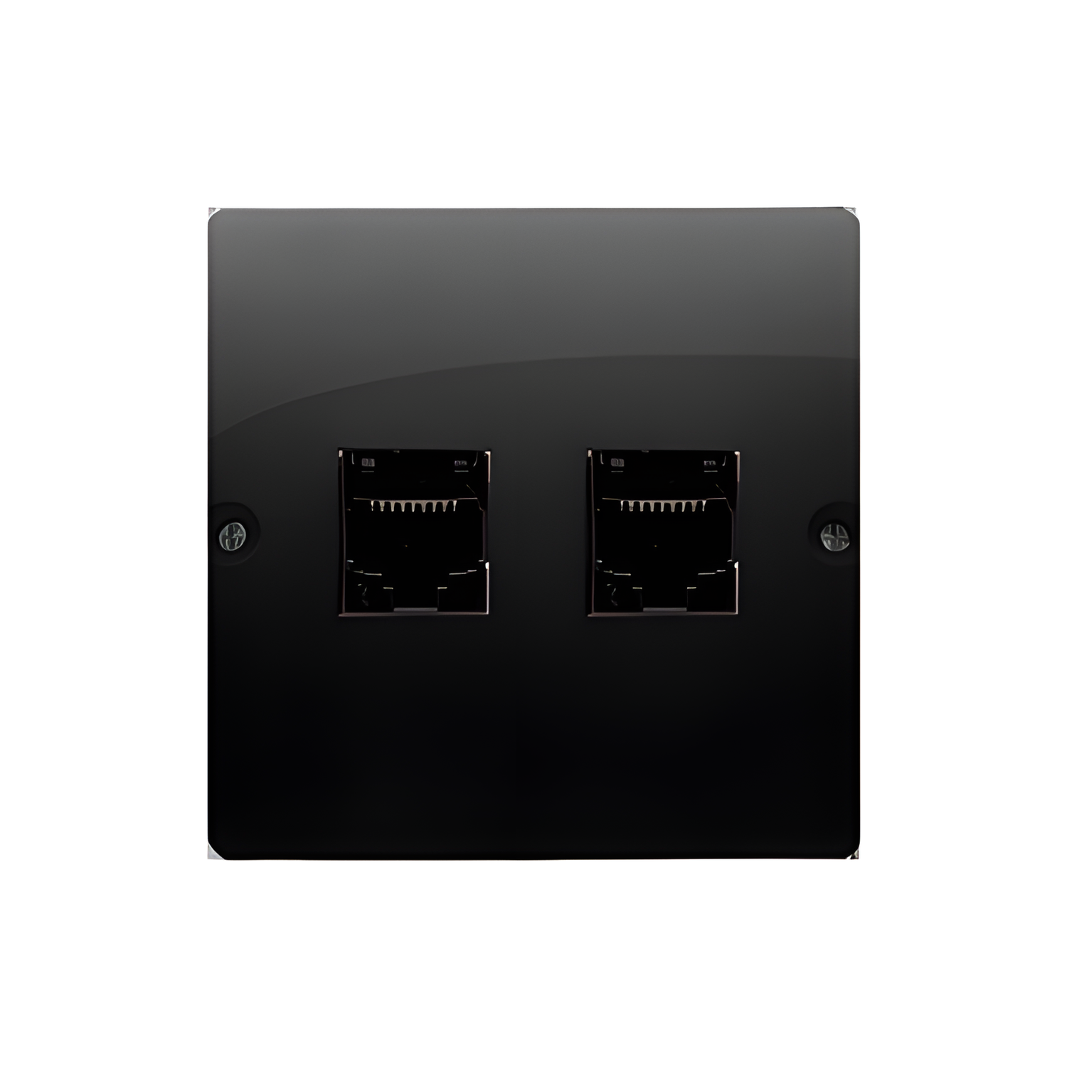 Zásuvka datová SIMON BASIC BMF52.02/49, 2 násobná RJ45 kat. 5e (přístroj s krytem), černá matná