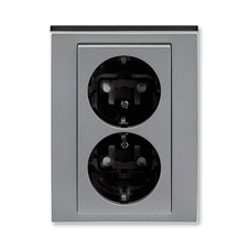 ABB 5522H-C03457 69 Jiné systémy zásuvek Zásuvka dvojnásobná s ochrannými kontakty (podle DIN), s cl