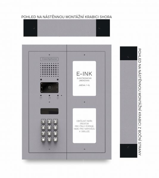CZPHONE 4004092020 S elektronickým papírem (E-INK) FlatLine: SVĚTLE ŠEDÁ - MELODY: klávesnice až 16