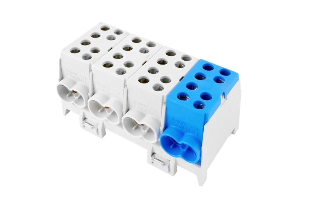EL 1000421 Svorkovnice rozbočovací HLAK 25 4/8 S, 100A, 4pól., AL/CU, IP20, 3xŠ/M, na DIN /2080424 (