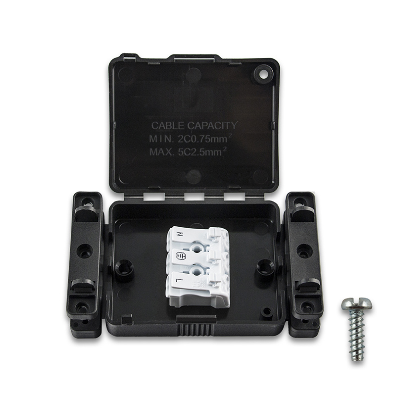 Box instalační MC LED pro zapojení svítidel, 2x vstup, 1x výstup, 3 póly (L/N/PE)