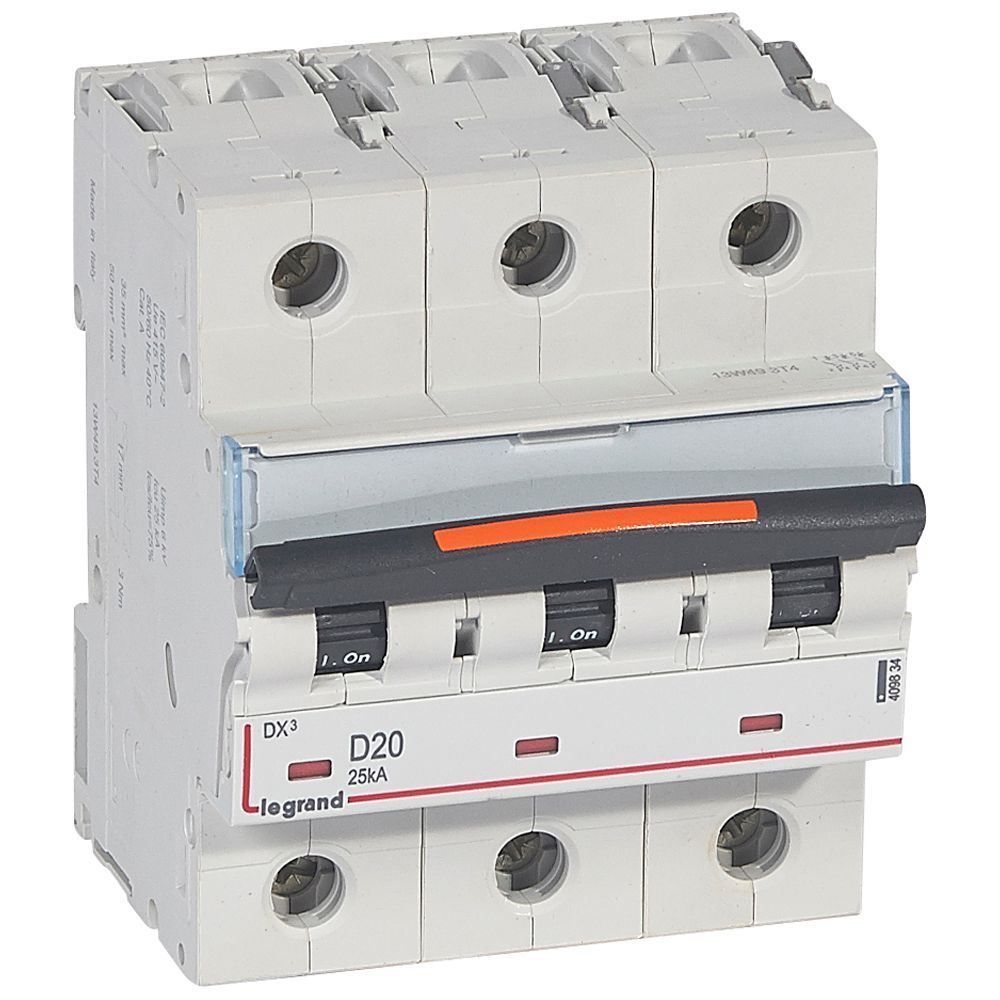 Jistič třípolový LEGRAND 409834 DX3 3P D20 25KA