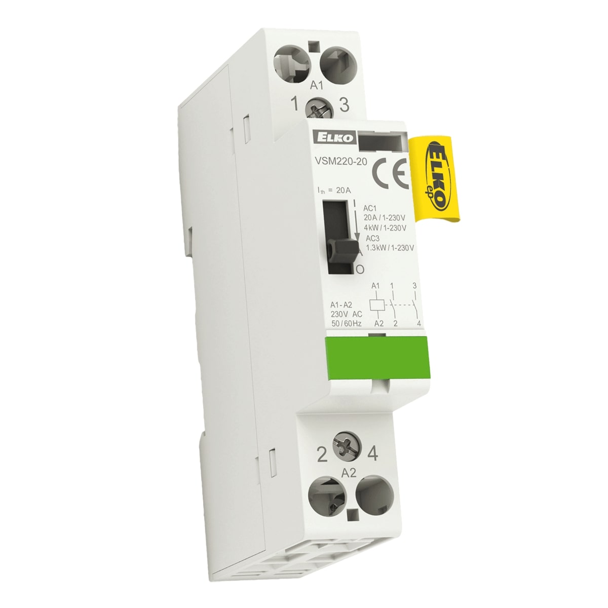 ELKO 209970700063 VSM220-02 230V AC Instalační stykač s manuálním ovládáním