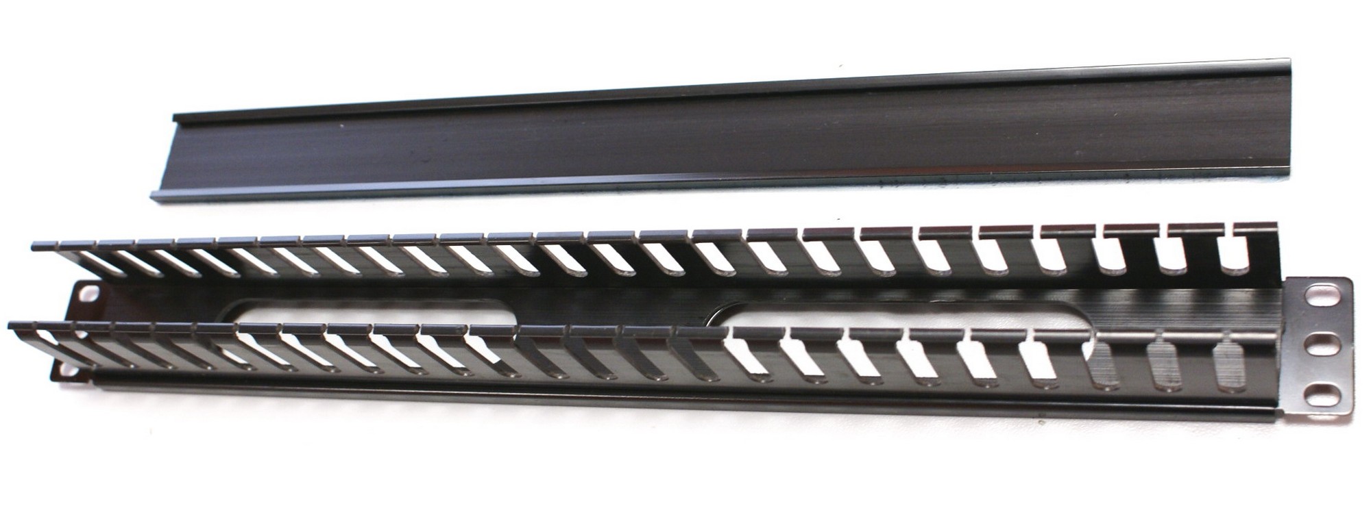 Panel vyvazovací LEXI-NET VP-1UL, 19", 1U, jednostranný, plast, černá