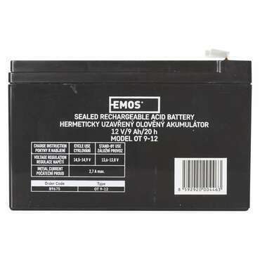 EMOS B9675 AKU. SLA 12V 9AH FAST.6,3 MM