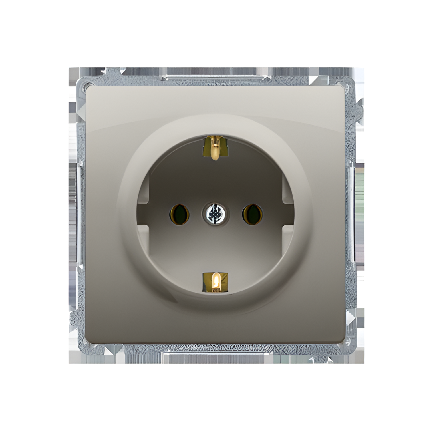 Zásuvka Schuko SIMON BASIC BMGSZ1Z.01/29, 1 nás., cl., 16A/250V~, šr. sv., saténová