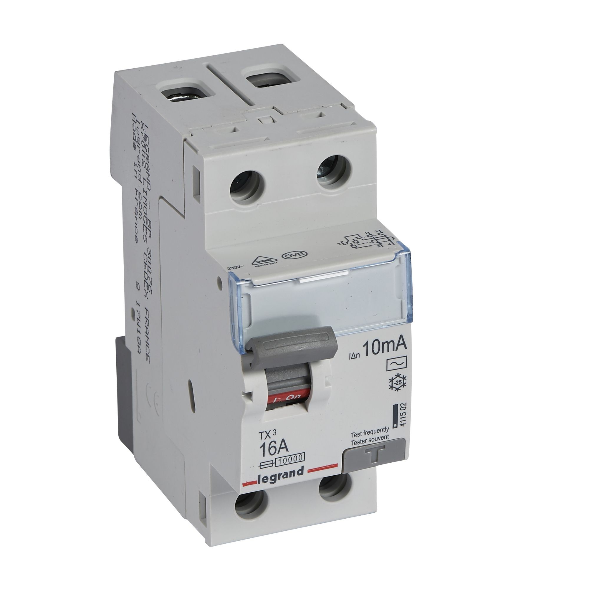 Chránič dvoupolový LEGRAND 411502 TX3 CHRÁN. 2P 16A 10MA AC