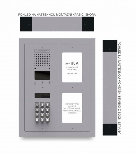 CZPHONE 4004091020 S elektronickým papírem (E-INK) FlatLine: SVĚTLE ŠEDÁ - DUO Standard: klávesnice