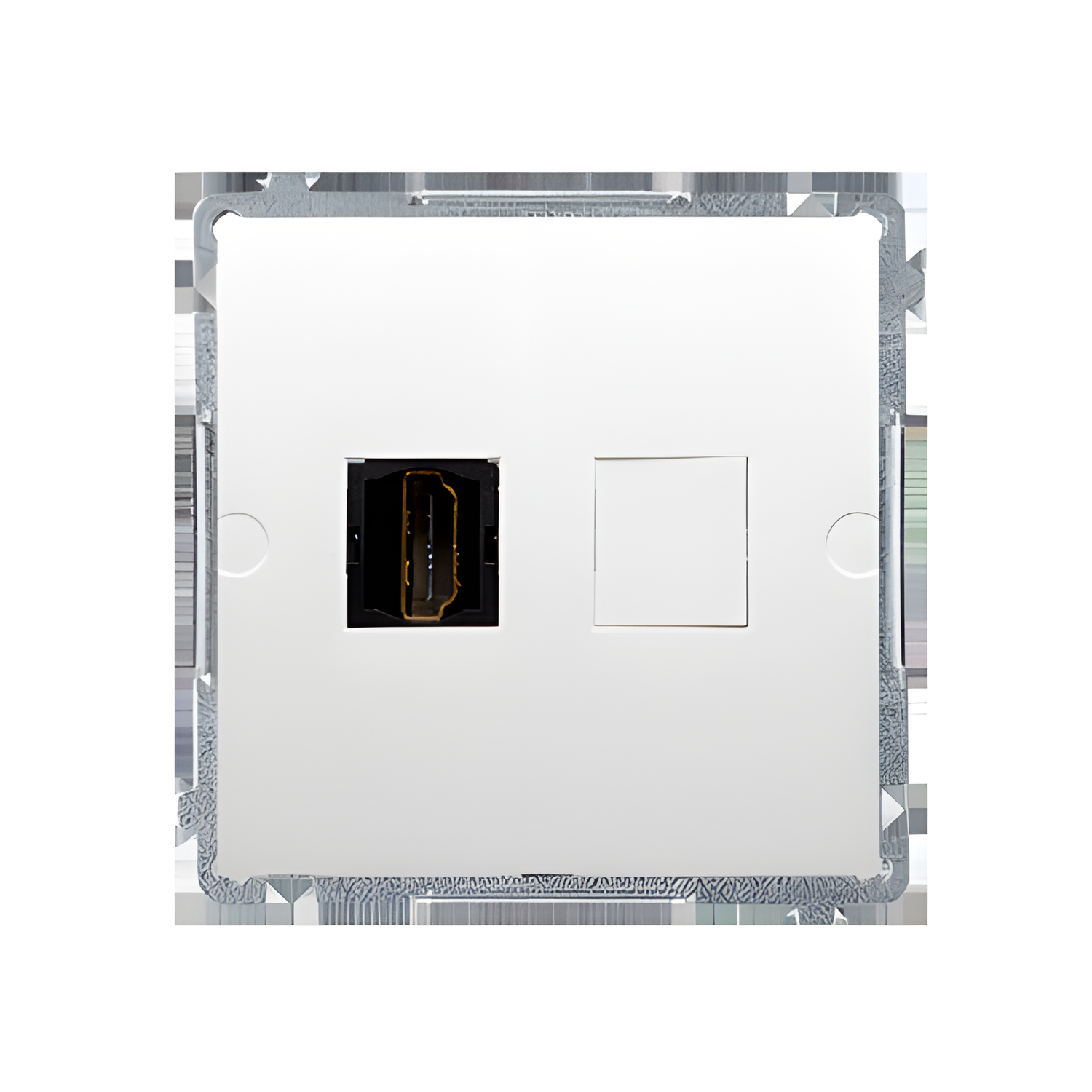 Zásuvka HDMI SIMON BASIC BMGHDMI.01/11, 1 násobná (přístroj s krytem), bílá