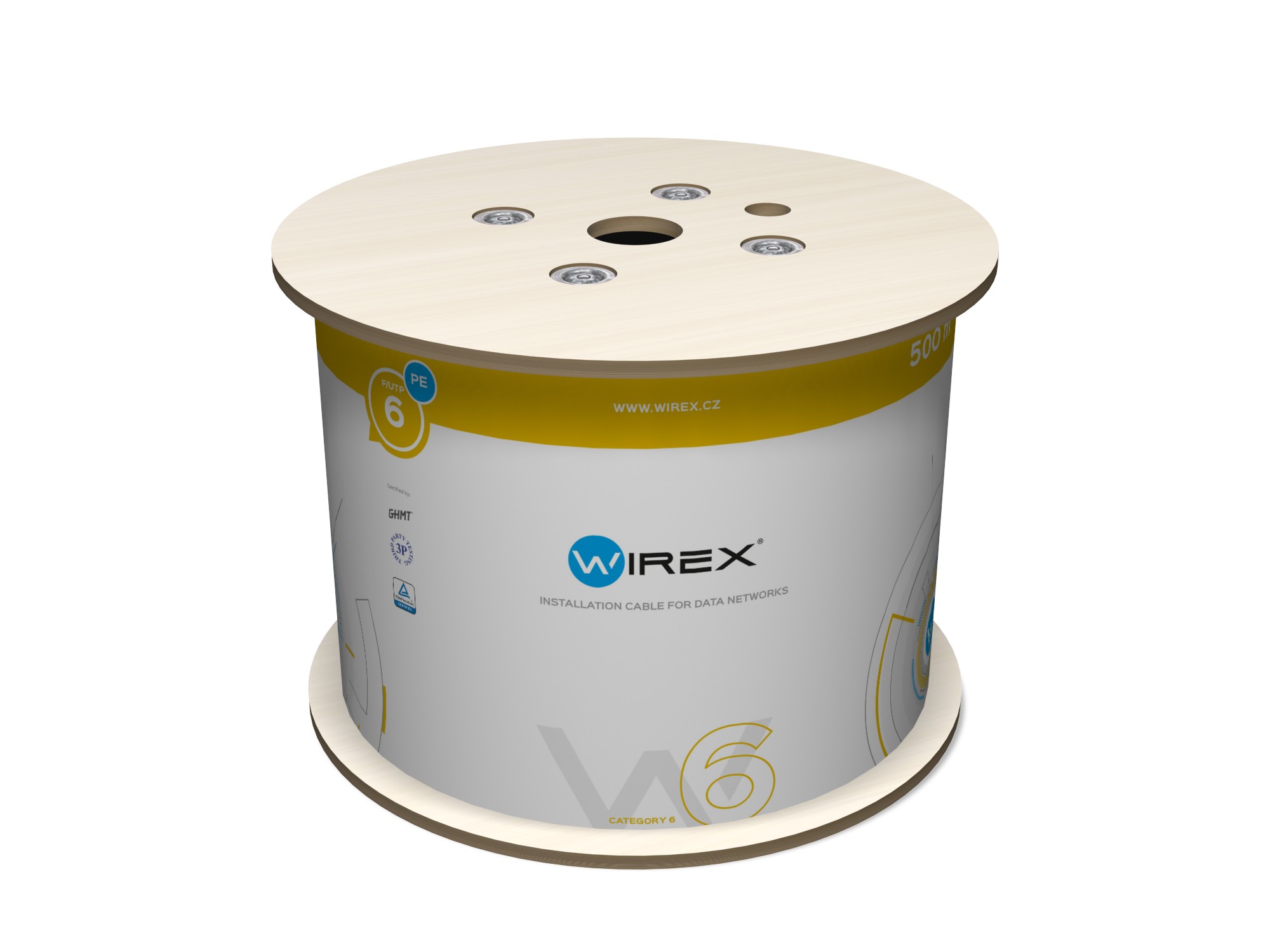 Kabel datový WIREX WIC-6-FU-PE-50-BL, CAT6, F/UTP, PE, Fca, 500 m, venkovní, černá