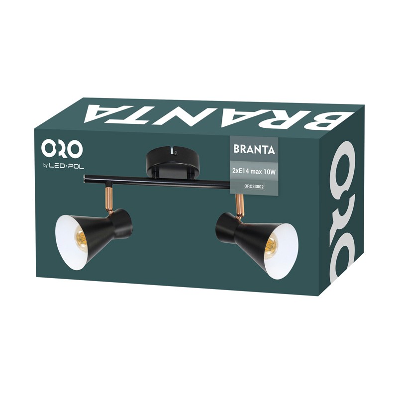 LED bodové svítidlo LED-POL Branta 2XE14 B/W