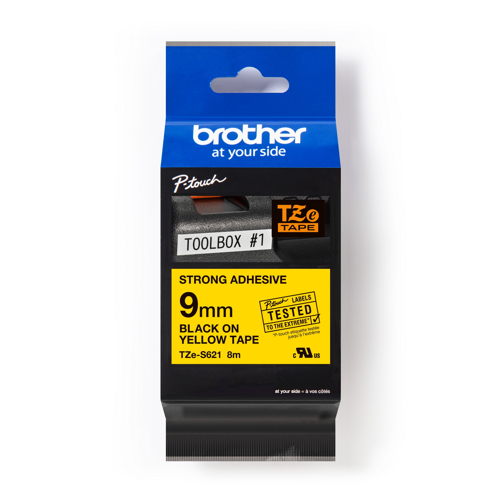 BROTHER TZES621 silně přilnavá žlutá/černá 9mm