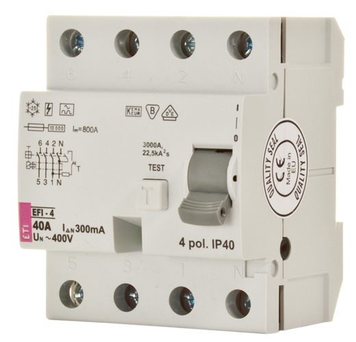 Chránič čtyřpolový ETI 002062152 EFI-4 A 100/0,1