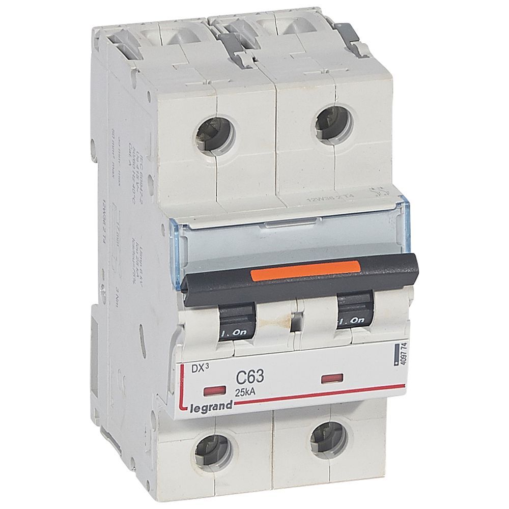 Jistič dvoupolový LEGRAND 409774 DX3 2P C63 25KA