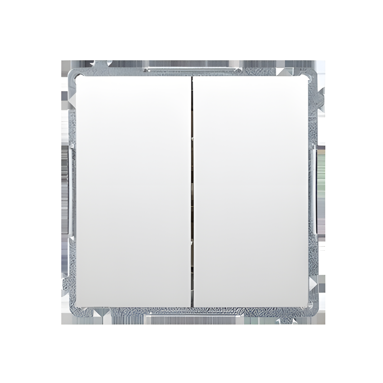 Přepínač střídavý SIMON BASIC BMW6/2L.01/11, 2 nás., LED podsv., ř.6So+6So, 10A/250V~, šr. sv., bílá