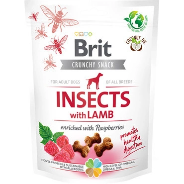 Brit Care Dog Crunchy Cracker. Insects with Lamb enriched with Raspberries, 200 g