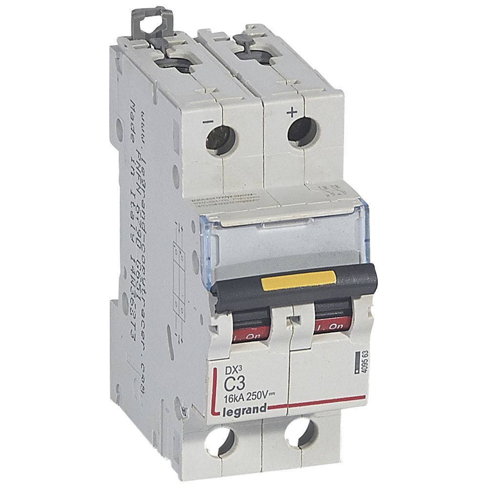 Jistič dvoupolový LEGRAND 409563 DX3 DC 2P C3 16KA