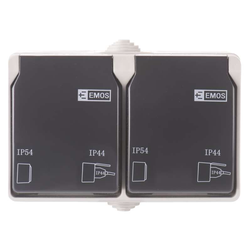 EMOS A1396.1 ZÁSUVKA DVOJNÁSOB.IP44 SCHUKO