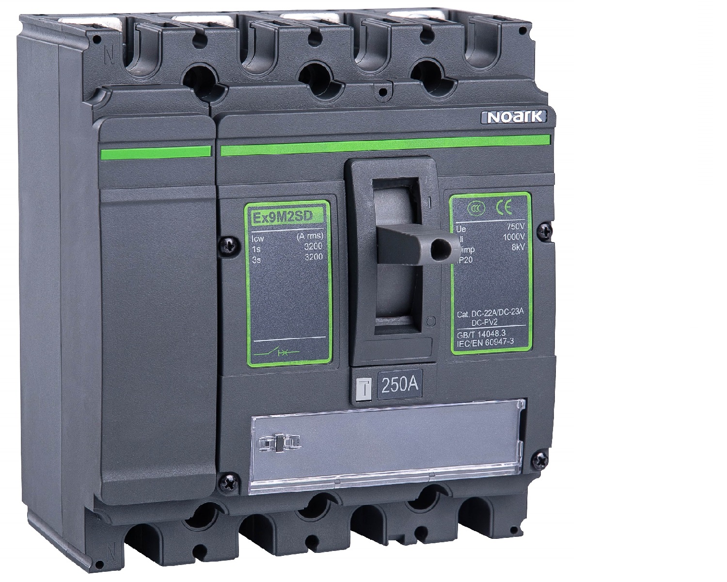 Odpínač AC NOARK 112802 Ex9M2SD AC 4P EU velikost M2, In=250A, 4-pole