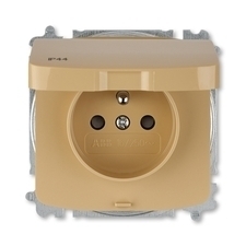 ABB 5519A-A02997 D Zásuvka jednonásobná s clonkami, s víčkem, IP44, bezšroubové svorky 25-IPxx Zásu
