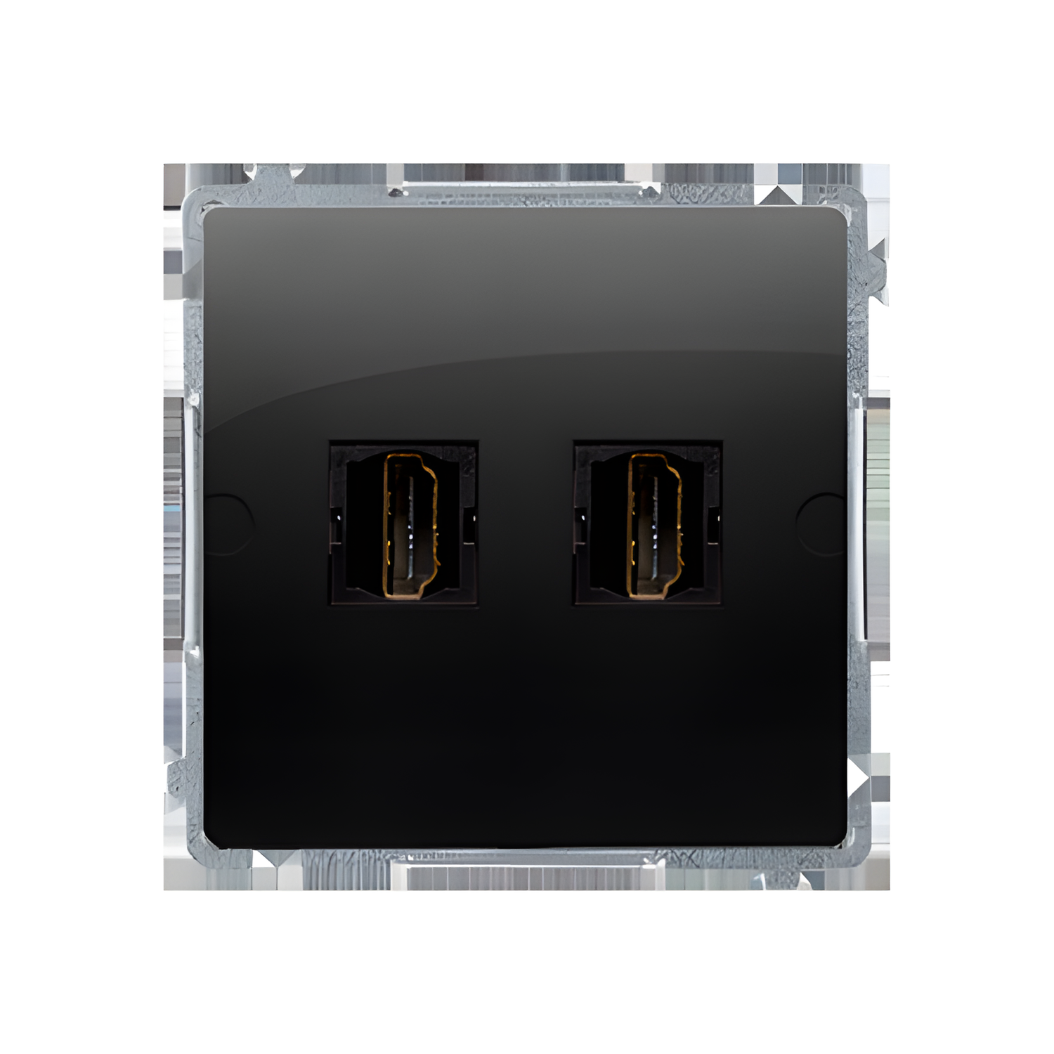 Zásuvka HDMI SIMON BASIC BMGHDMI2.01/49, 2 násobná (přístroj s krytem), černá matná