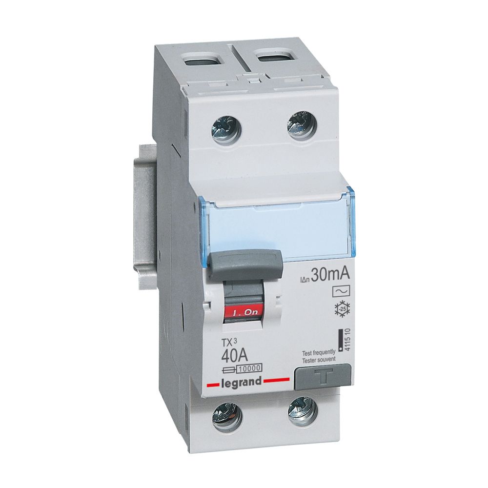 Chránič dvoupolový LEGRAND 411510 TX3 CHRÁN. 2P 40A 30MA AC