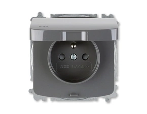 ABB 5519A-A02997 S2 Zásuvka jednonásobná s clonkami, s víčkem, IP44, bezšroubové svorky 25-IPxx