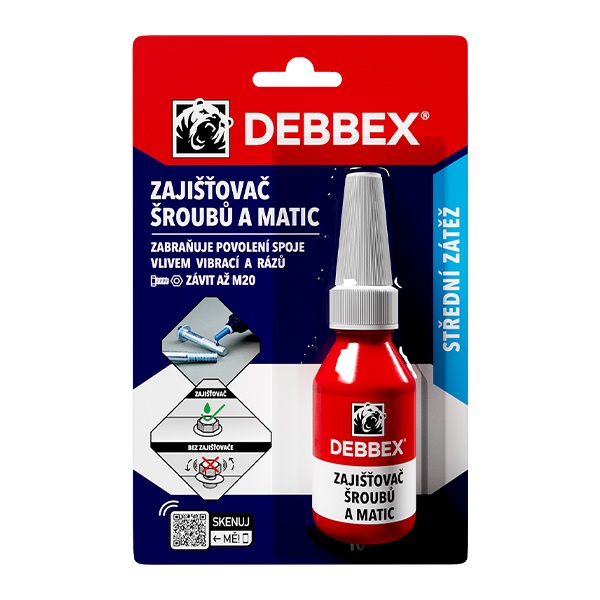 Zajišťovač šroubů a matic DEBBEX 50705RL 10ml