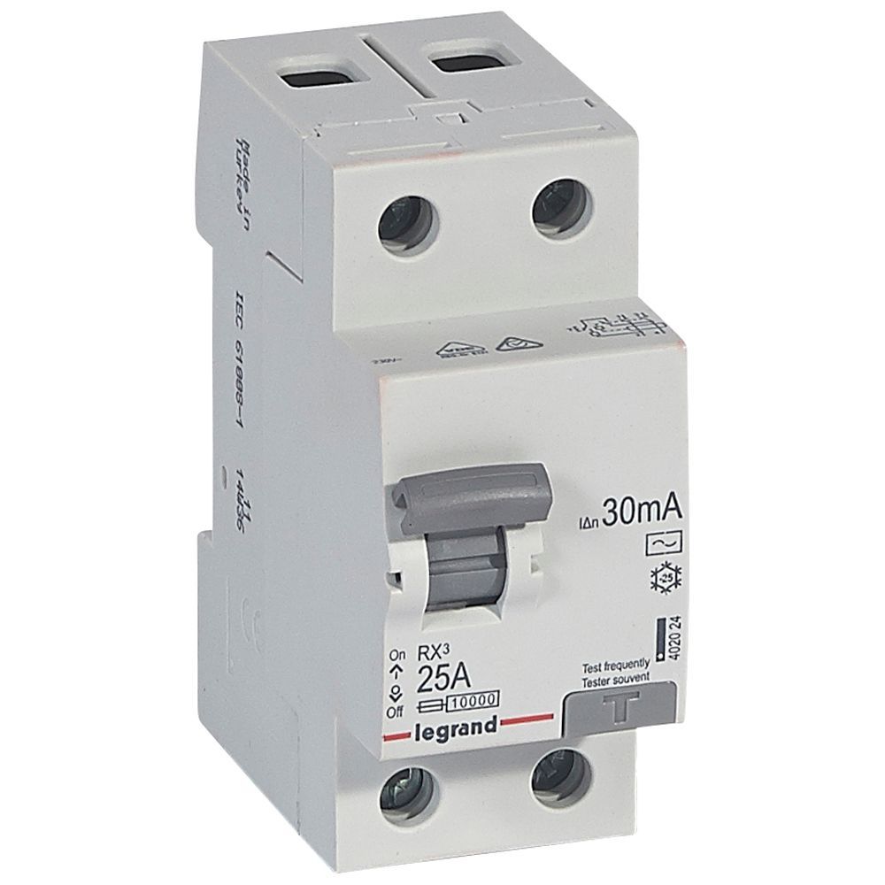 Chránič dvoupolový LEGRAND 402024 RX3 CHRÁN. 2P 25A 30MA AC