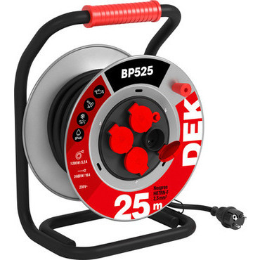 Kabel prodlužovací neoprenový na bubnu DEK BP525 25 m 2,5 mm2 IP 44