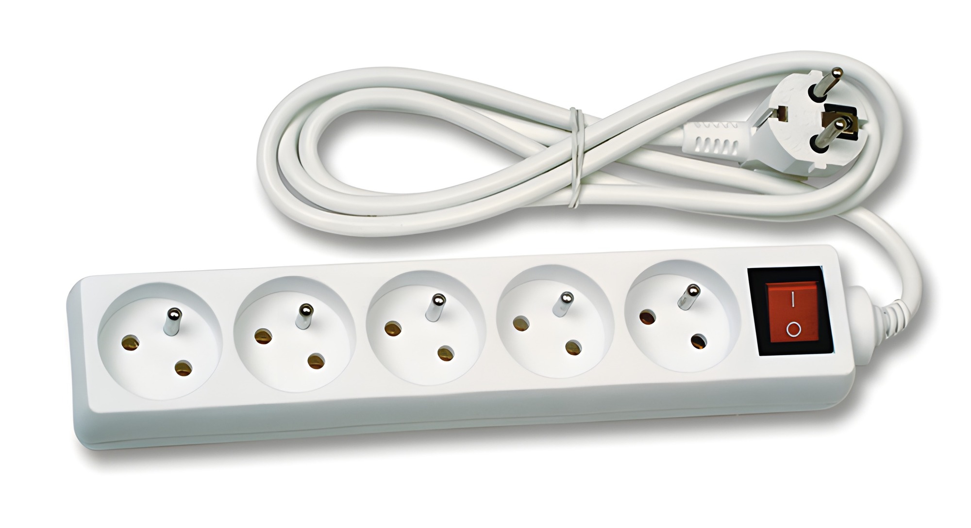 Prodlužovací přívod ECOPLANET FK5 2500W, IP20, 5x zásuvka, 3m, bílá