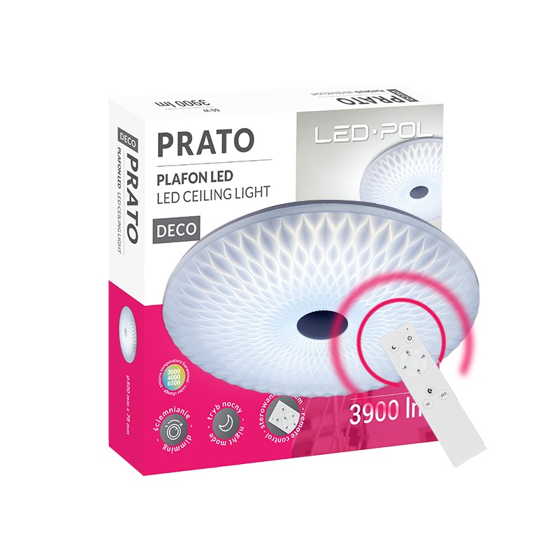 Nástěnné a stropní LED svítidlo LED-POL Prato 60W Dim