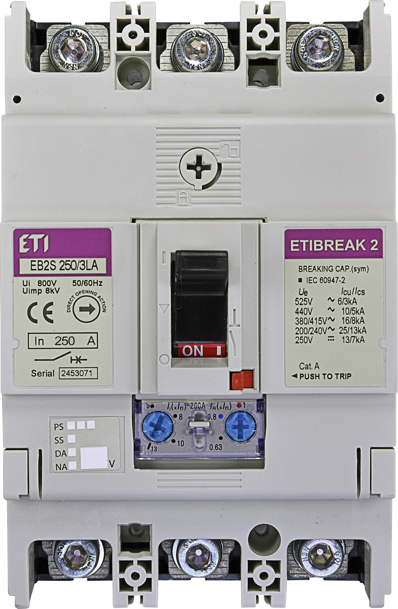 ETI 004671888 kompaktní jistič, EB2S 250/3LA 250A 3p