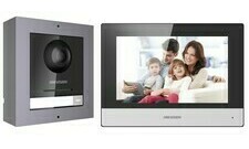 Hikvision DS-KIS602 kit IP videotelefonu, bytový monitor + dveřní stanice + switch + microSD