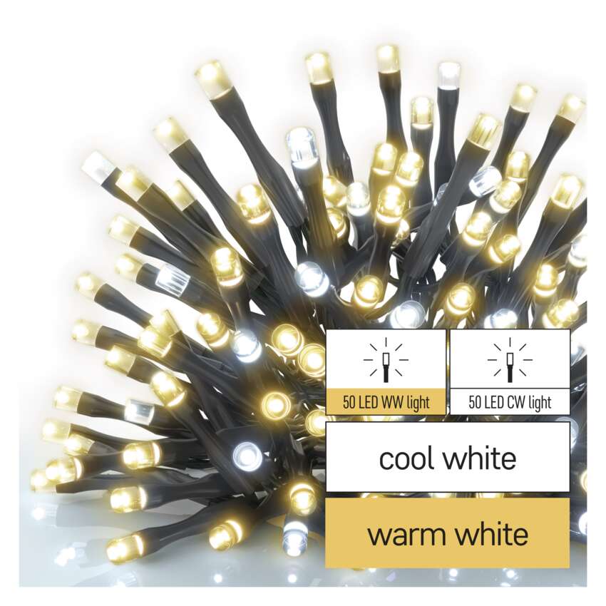 EMOS D1AN01 CONNECT CHAIN 100LED 10M IP44 WW/CW