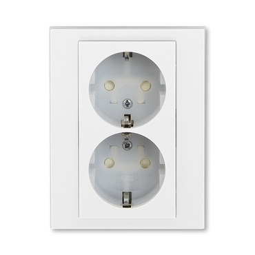 ABB 5522H-C03457 01 Jiné systémy zásuvek Zásuvka dvojnásobná s ochrannými kontakty (podle DIN), s cl