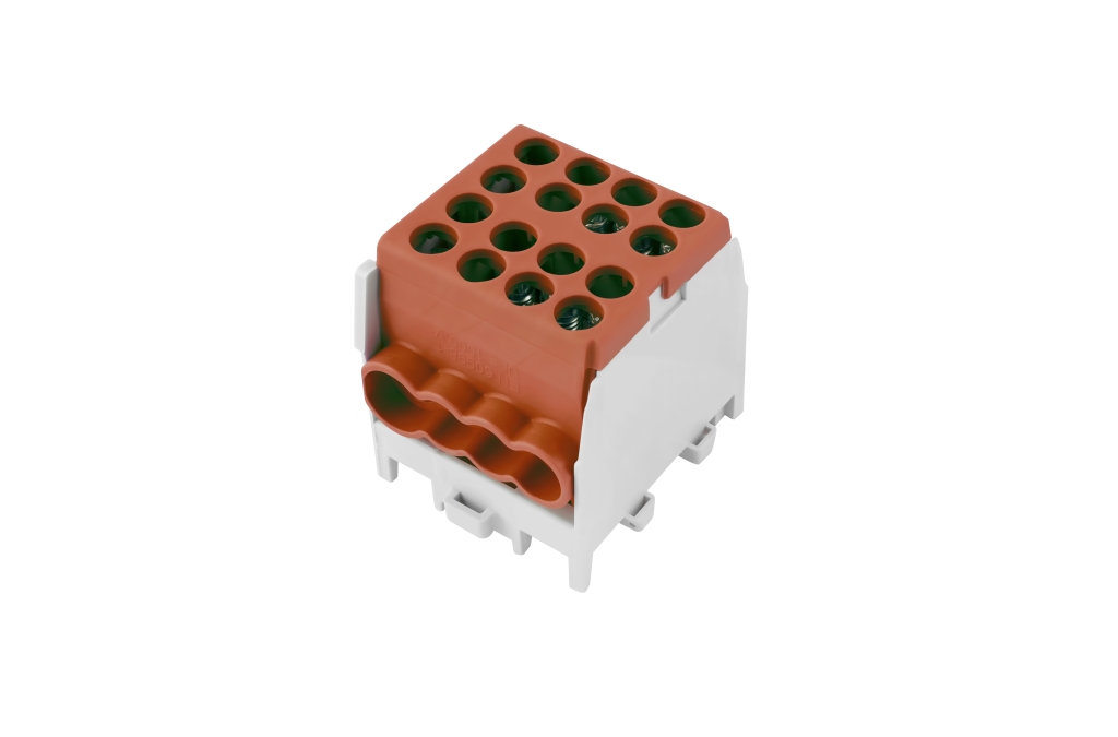 EL 1010283 Svorkovnice rozbočovací HLAK 25 1/6 M2, 100A, 1pól., AL/CU, IP20, hnědá, na DIN /2080176