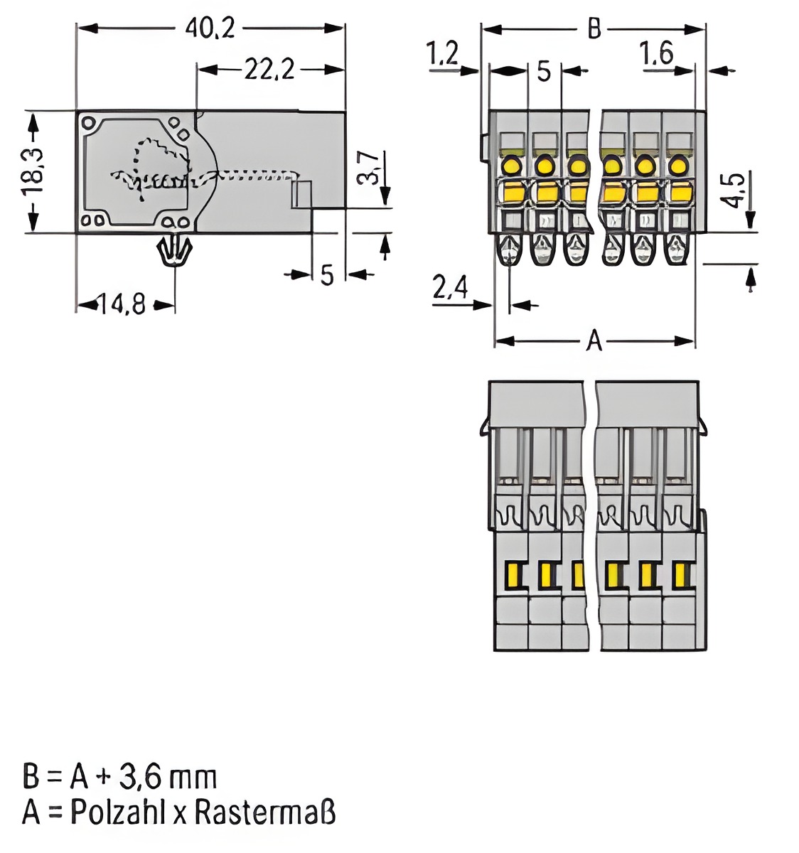 WAGO 769-602/001-000 1vodičový konektor s pájecími piny