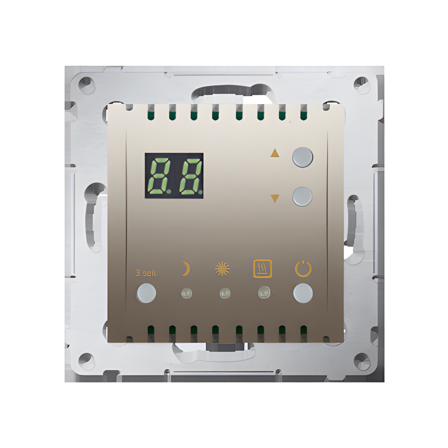 Termostat digitální SIMON 54 DTRNW.01/44, programovatelný s vestavěným senzorem teploty, zlatá metal