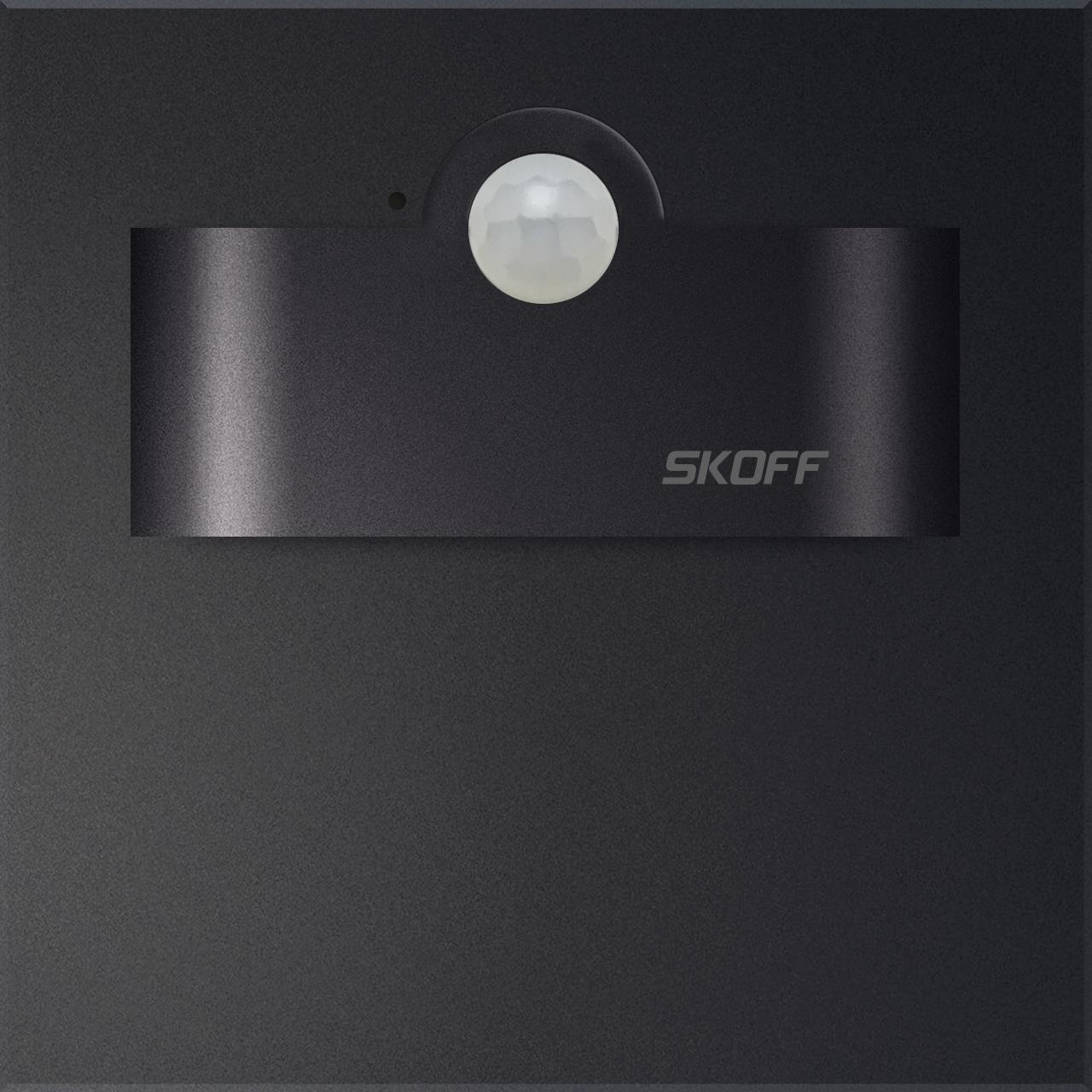Orientační LED svítidlo SKOFF Tango Short se senzorem modrá 1,0W 10 V DC IP20 černá