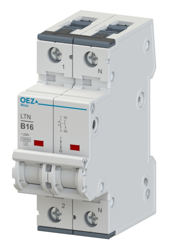 Jistič jednopólový OEZ:41694 LTN-6C-1N, In 6 A, Ue AC 230 V / DC 72 V, char. C, 1+N-pól, Icn 10