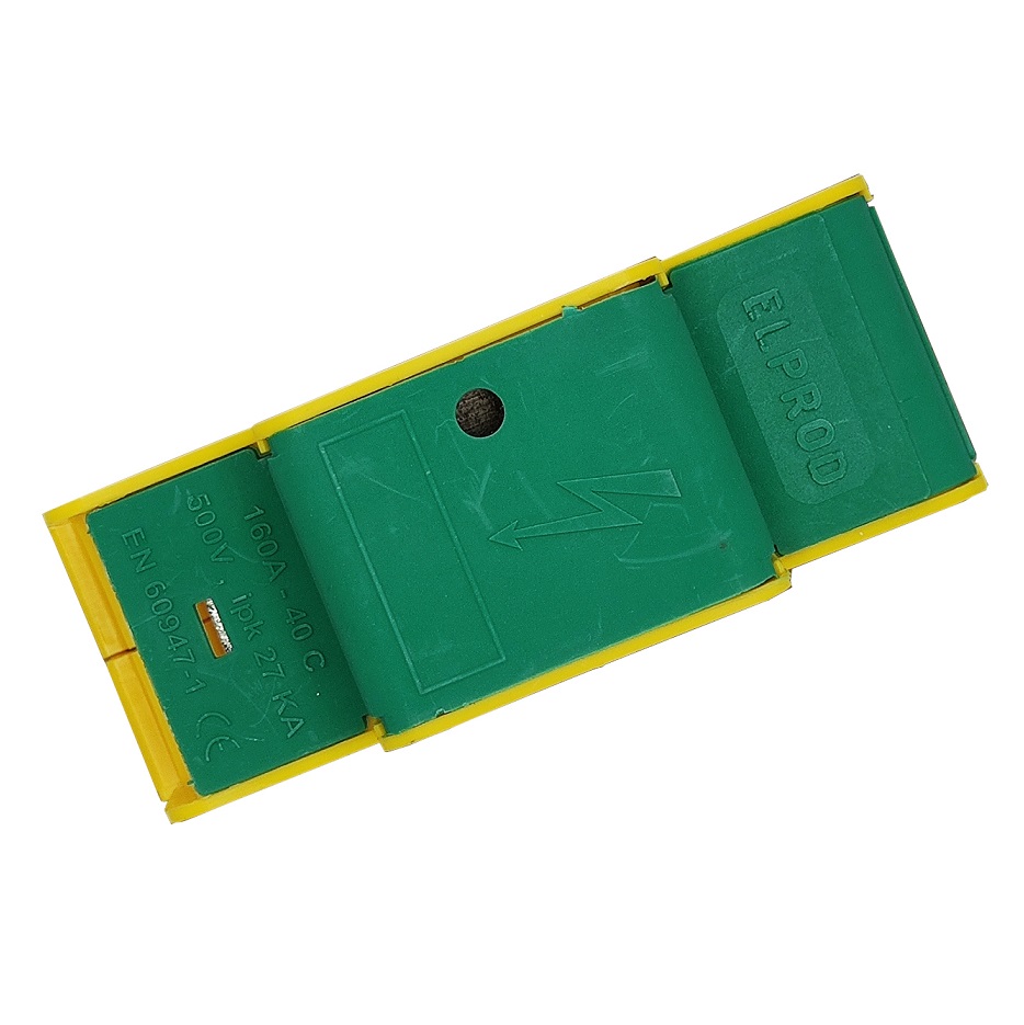 BEČOV UB7035.24 Distribuční blok DTB 70/7x6+2x25+2x16 žluto-zelený