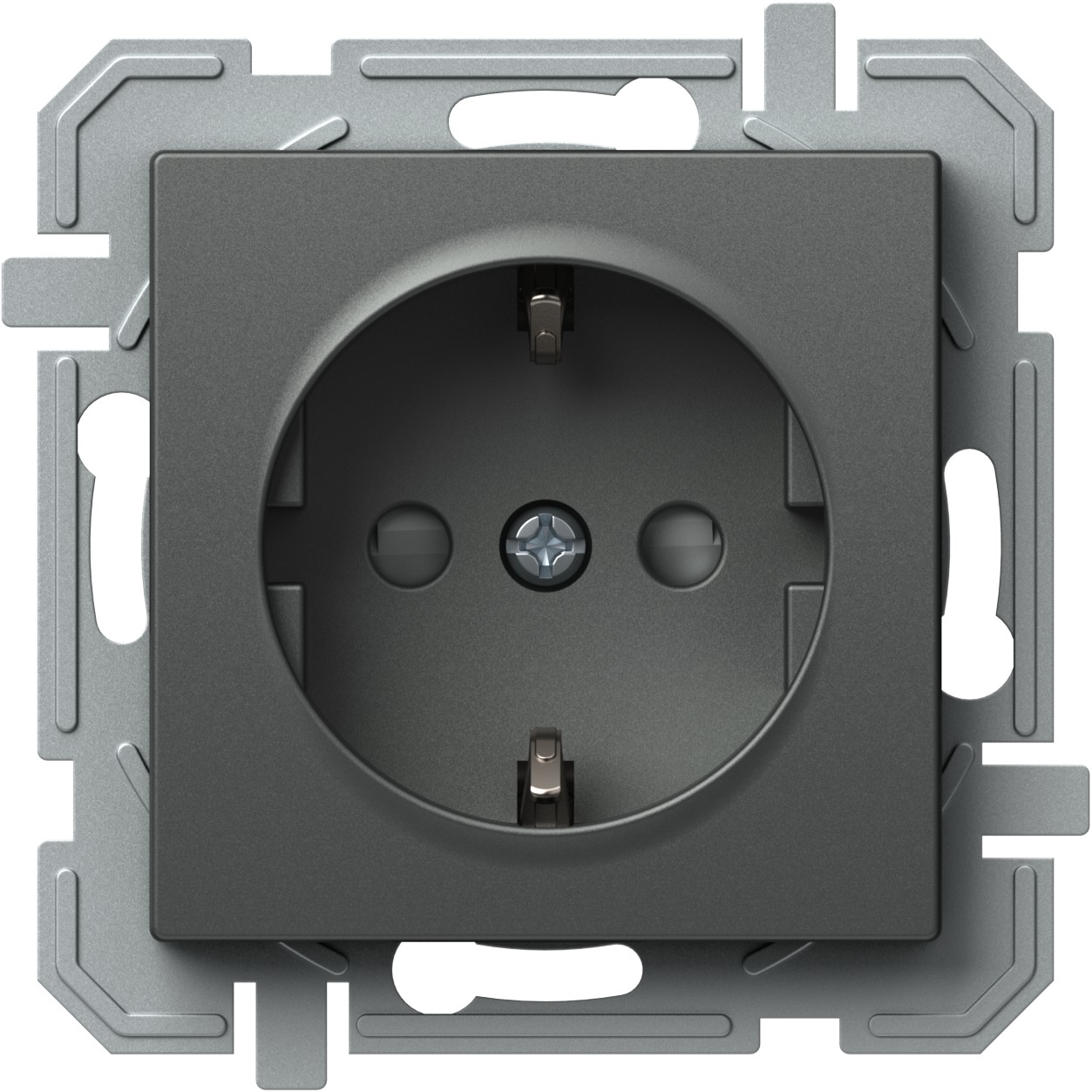 TEM ZÁSUVKA SCHUKO 2P+E 16A 250V~ BV XO AT XO antracit