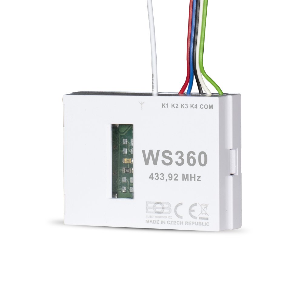 ELB 3360 WS360 Bezdrátový čtyřkanálový vysílač. Malé rozměry umožňují montáž do krabice pod tlačítk